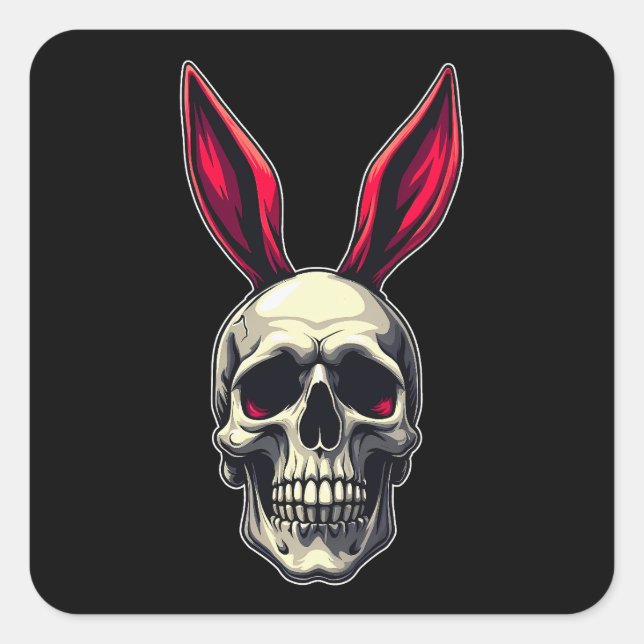 Skull Bunny – Dark Easter Art - Autocolante (Frente)