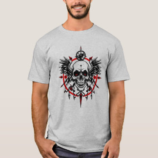 Skull Compass T-Shirt – Gothic Wings & Red Eye Hor