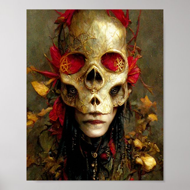 Skull Creature Dark Fantasy Art Poster (Frente)