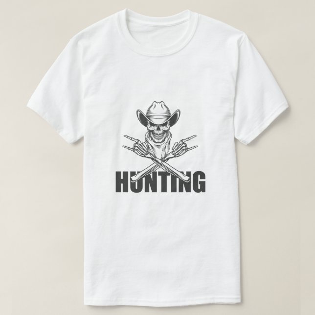Skull Hunter T-Shirt – Rugged & Rebellious (Frente do Design)