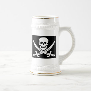 SKULL N CROSSBONES PIRATE BEER CANECA DE CERVEJA
