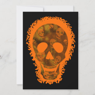 Skull Specters Grande Convite Laranja Caveira