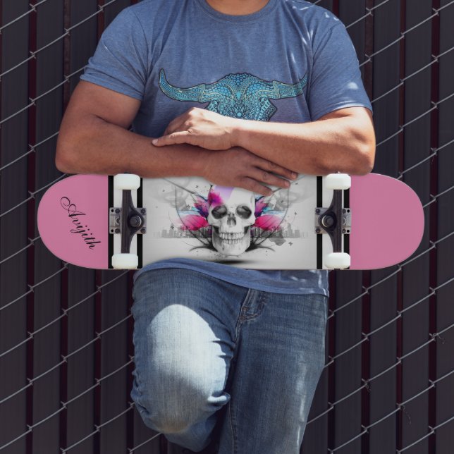 Skull White Modern Custom Skateboard (Ao ar livre 3)