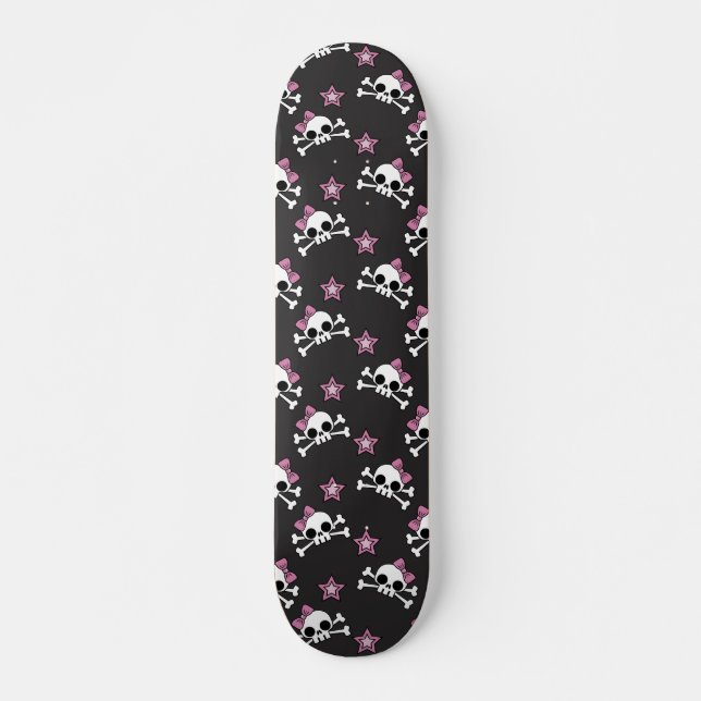 Skulls Girly e Stars Skateboard Deck (Frente)