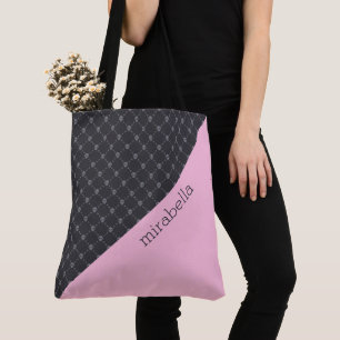 Skulls Padrão Monograma Tote Bag