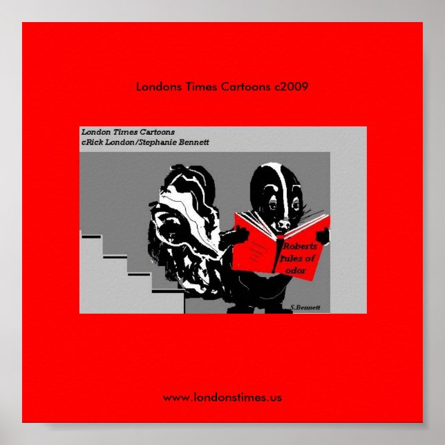 Skunk Rules Of Odor Funny London Times Poster (Frente)
