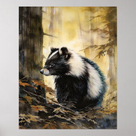 Skunk Woodland Animal Art Impressão
