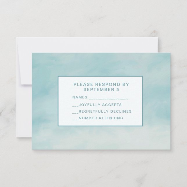 Sky Clouds Blue RSVP Card Baby Boy Pastel (Frente)