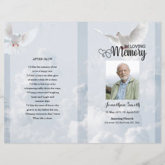 sky & dove Funeral Program modelo