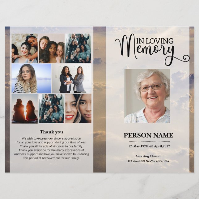 Sky Funeral Program template (Frente)