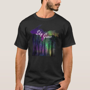 Sky Gazer Aurora Norte Luzes T-shirt