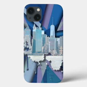 Skyline 3D azul da Nova Iorque