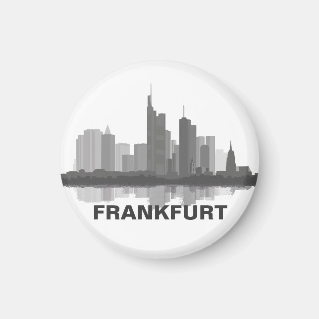 Skyline de Frankfurt frigorífico íman (Frente)