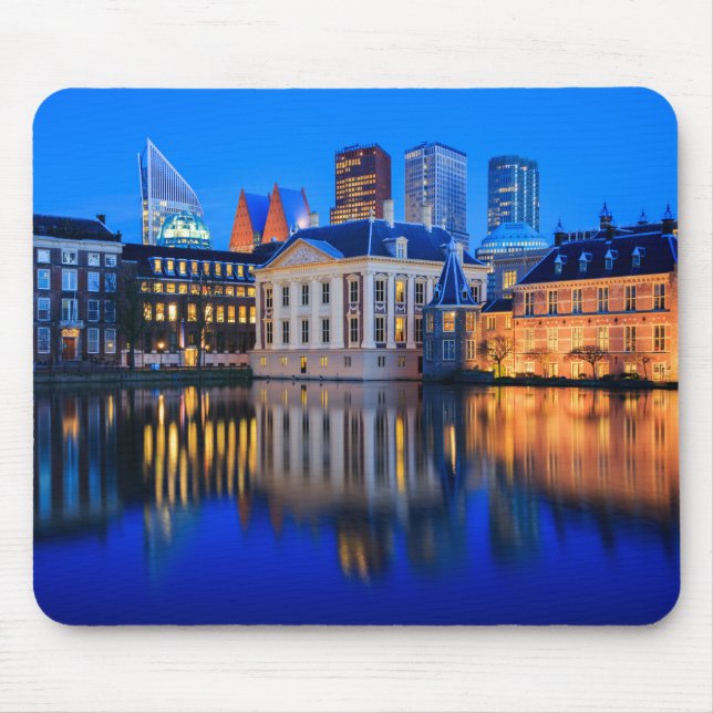 Skyline de Haia no mousepad azul da hora (Frente)