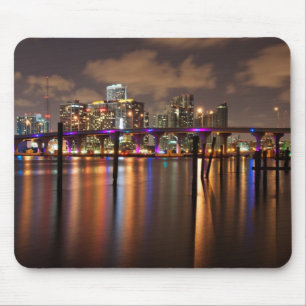 Skyline de Miami na noite - Mousepad
