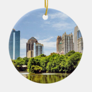Skyline do parque de Piedmont, Atlanta, enfeites