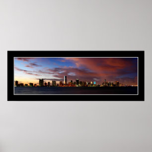 Skyline no panorama crepuscular - poster de Miami