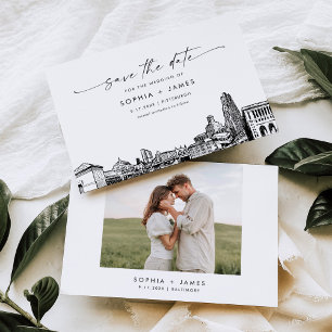 Skyline Wedding em Pittsburgh Salvar Cartão de Dat