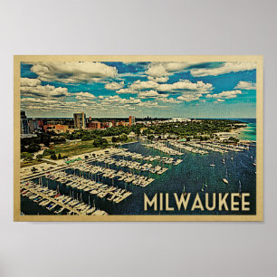 Skyline Wisconsin das viagens vintage do poster de