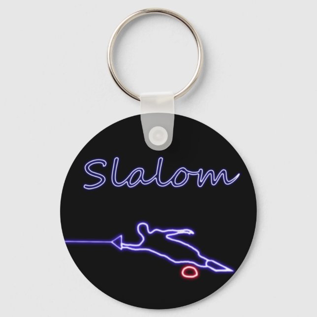 Slalom Water Skier Neon Chaveiro (Frente)
