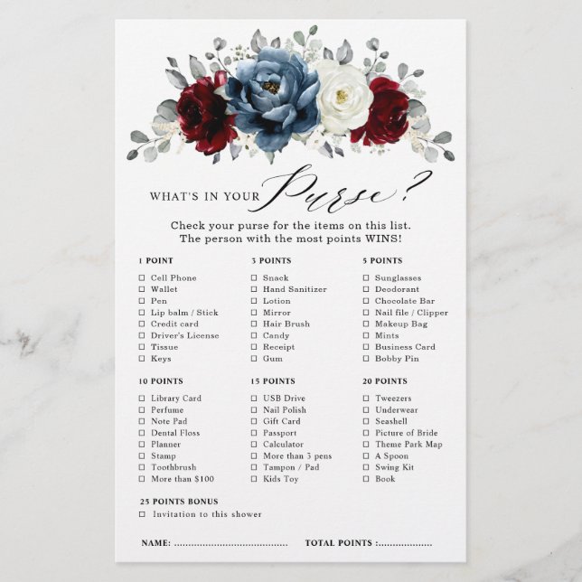 Slate Blue Burgundy White Ivory - Jogo do Chá de p (Frente)