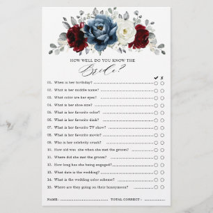 Slate Blue Burgundy White Ivory - Jogo do Chá de p