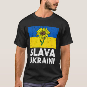 Slava Ukraini Girassol Apoie A Ucrânia Camiseta Ma