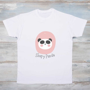 Sleep Panda Impressa T-Shirt Moderna de Bebê Branc