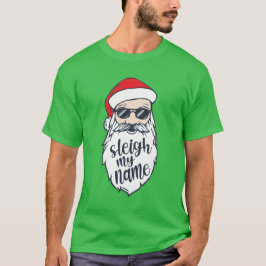 Sleigh Meu Nome Papai noel Camisa De Natal
