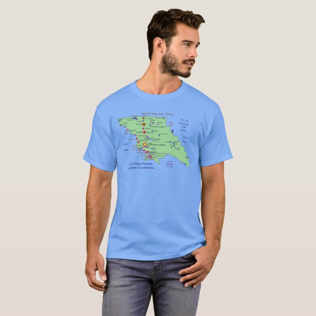 SLO Place Names MAP T-Shirt (Frente Completa)