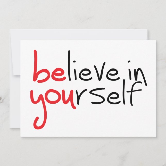 Slogan Believe in yourself. Geloof in jezelf (Frente)