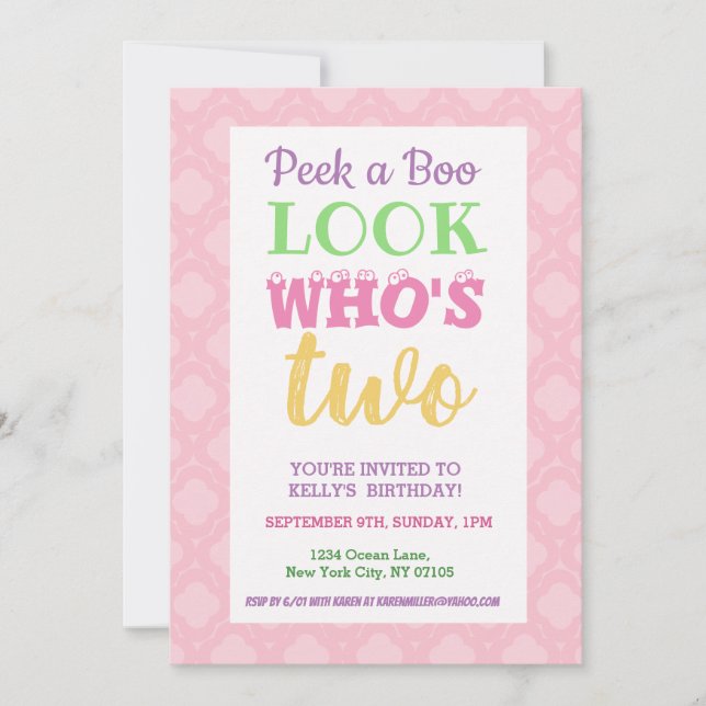 Slogans de Convite de segundo aniversário (Frente)