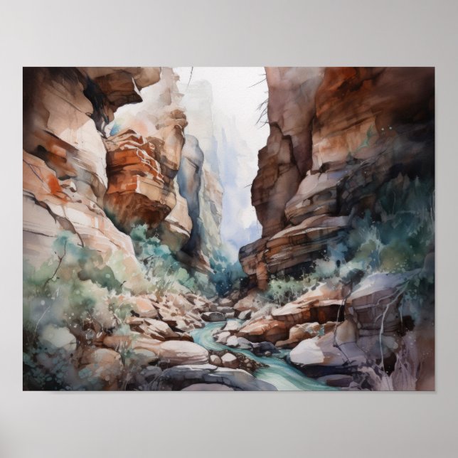 Slot Canyons Utah Landscape Art Impressão (Frente)