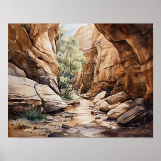 Slot Canyons Utah Landscape Art Impressão (Frente)