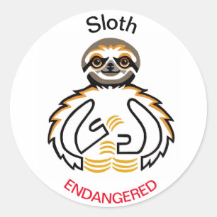 Sloth - adesivo redondo clássico