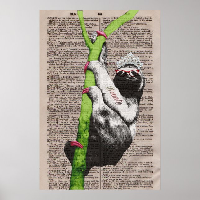 Sloth Beauty Queen Poster (Frente)