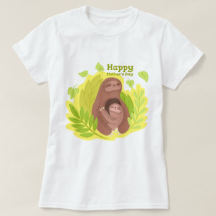 Sloth Mãe E Baby T-Shirt