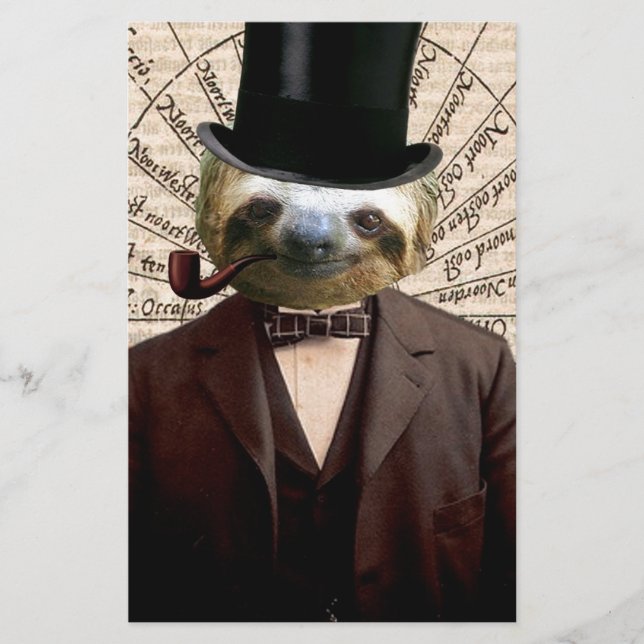 Sloth Man Victorian Steampunk Antropomórfico (Frente)