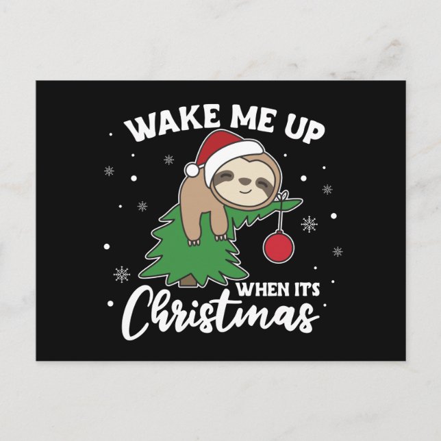 Sloth me Acordar quando é cartão postal de Natal (Frente)