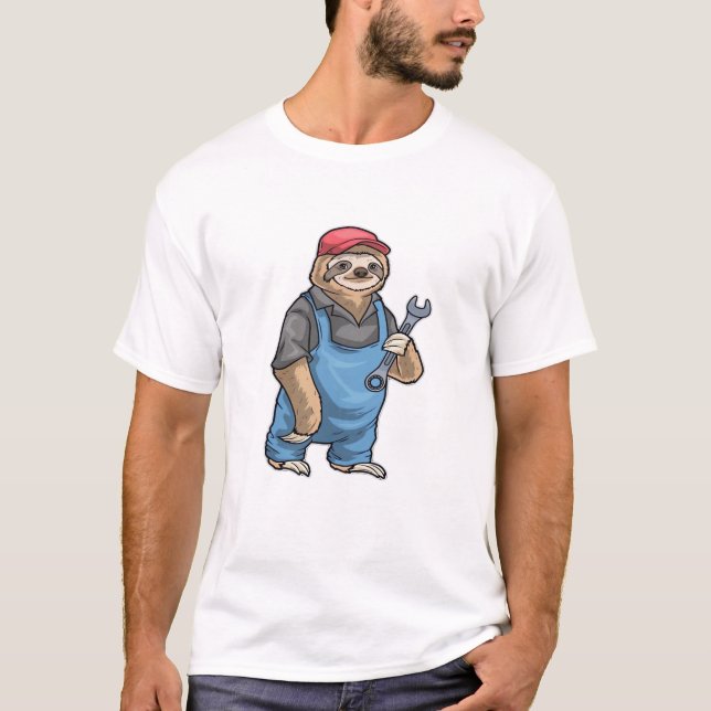 Sloth Mechanic Wrench Classic T-Shirt (Frente)