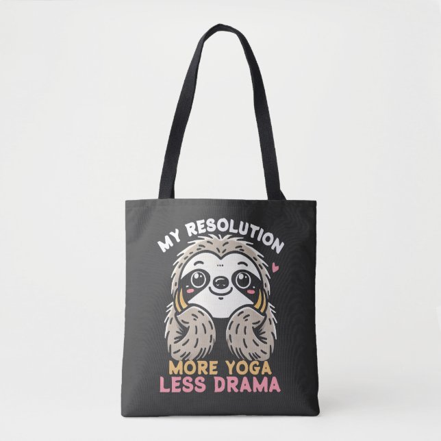Sloth Tote Bag - Mais Yoga Menos Drama (Frente)