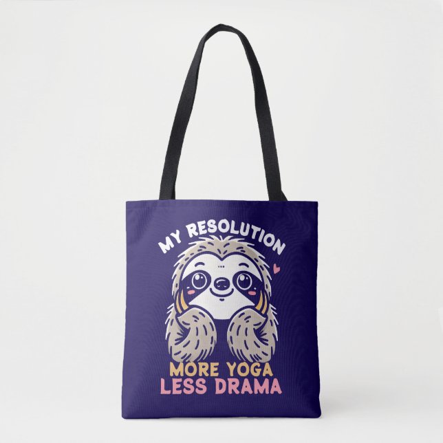 Sloth Tote Bag - Mais Yoga Menos Drama (Frente)