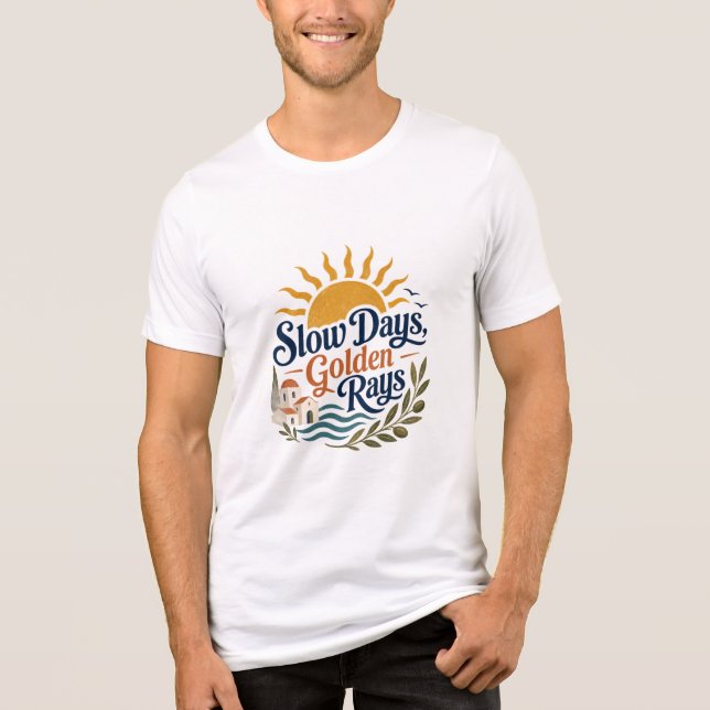 Slow Days Golden Rays Summer Sun T-Shirt (Frente)