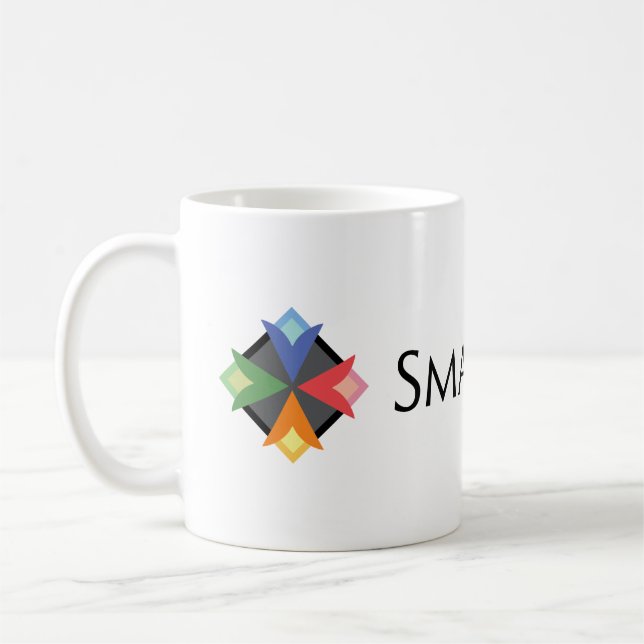 Smack o design feliz - caneca branca (Esquerda)