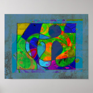 Small Abstract Art Poster 8.5 x 11