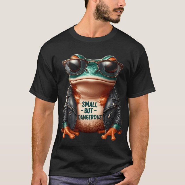 Small But Dangerous Biker Frog T-Shirt (Frente)