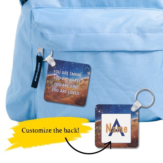 Smart Brave Kind Adorava Chaveiro personalizável (Criador carregado)