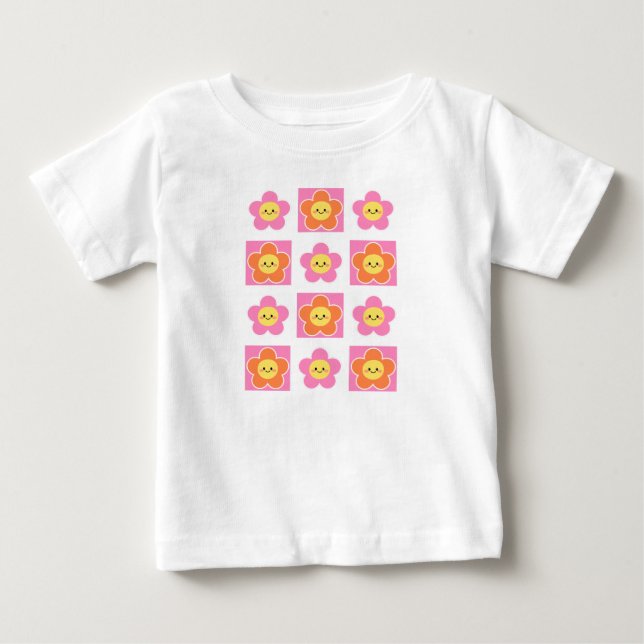smiley flower baby t-shirt (Frente)