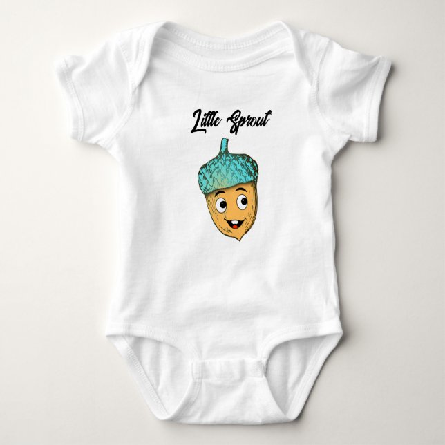Smiling Acorn Baby Bodysuit  T-shirt (Frente)