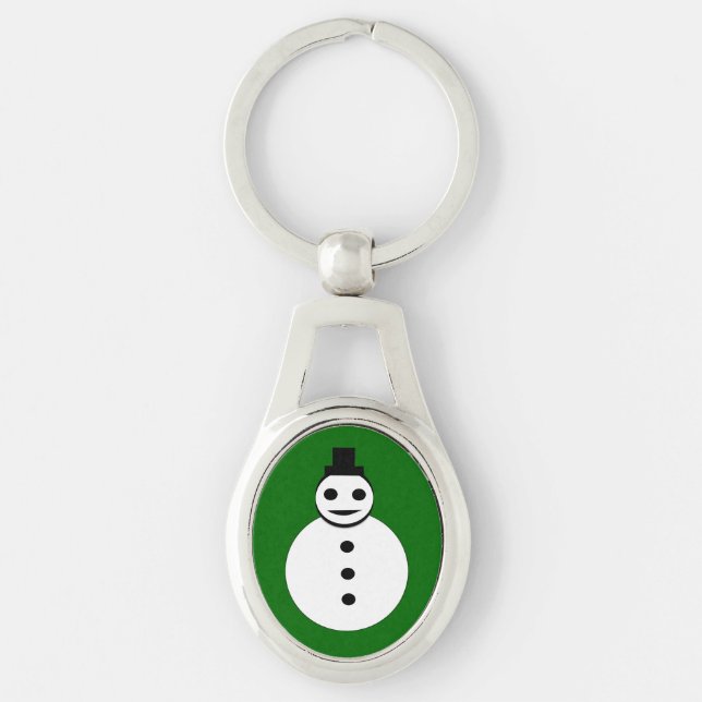 Smiling Cjristmas Snowman Chaveiro (Frente)